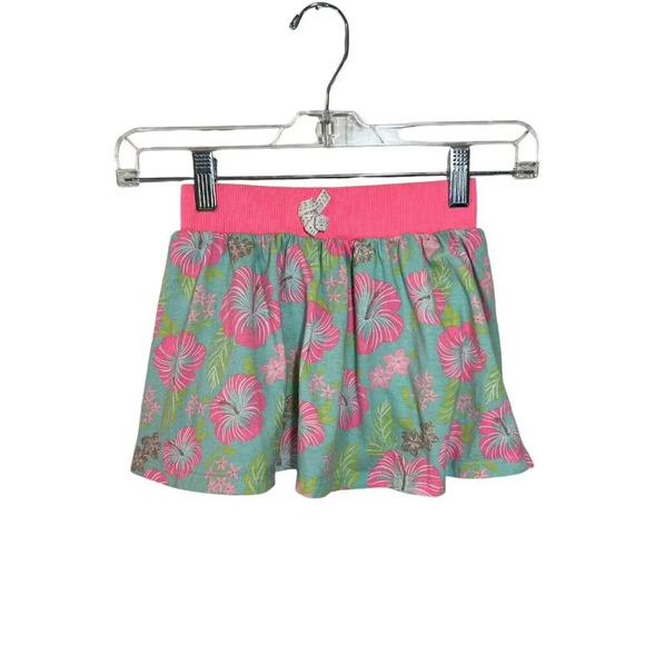 Tommy Bahama Other - Tommy Bahama Girls Skort Skirt Medium Glitter Floral Tropical Pull On Colorful